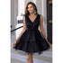 'Sienna' V-Neck Shoulder Mesh Dress - Celes Fashion